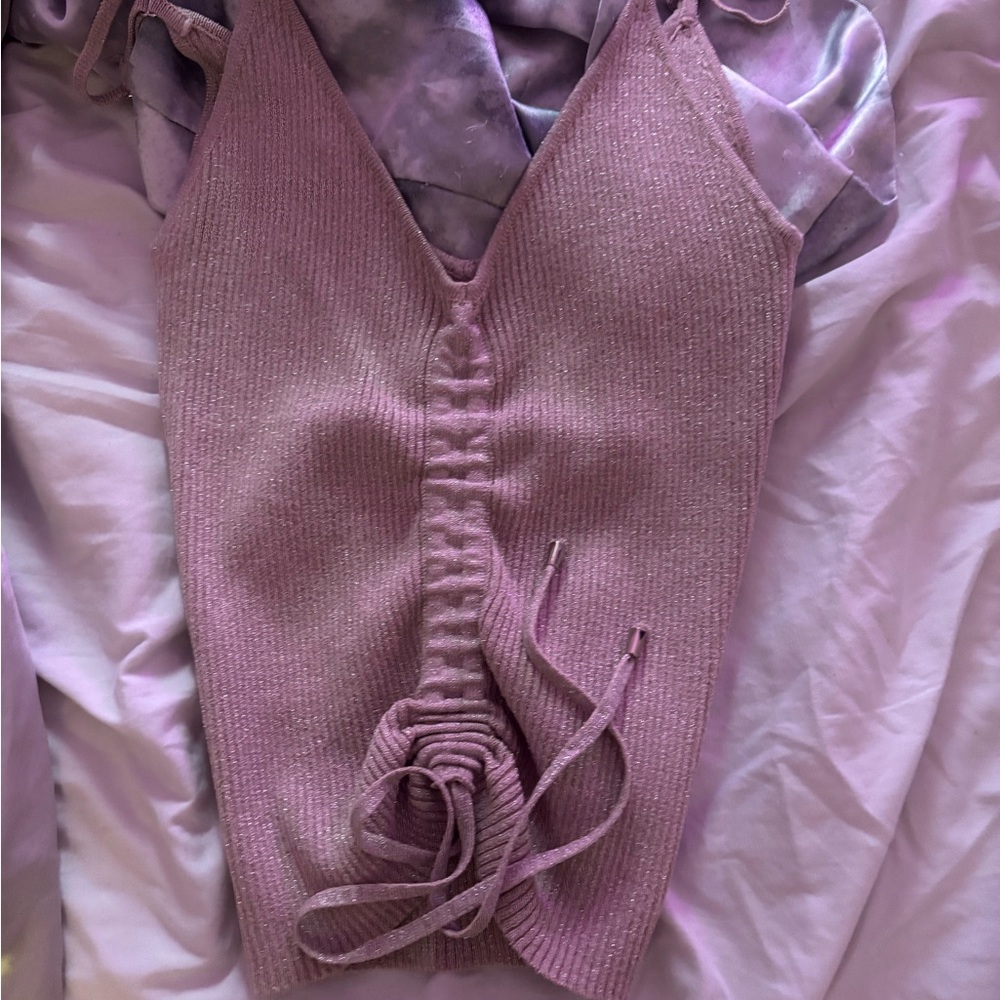 Ruched Knit Tank Top
